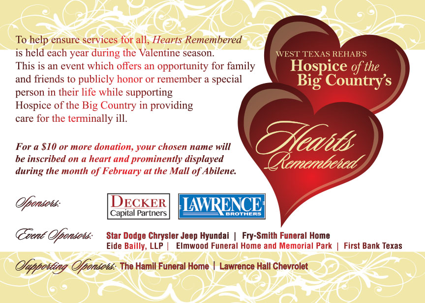 Hearts Remembered Invitation 2019 back
